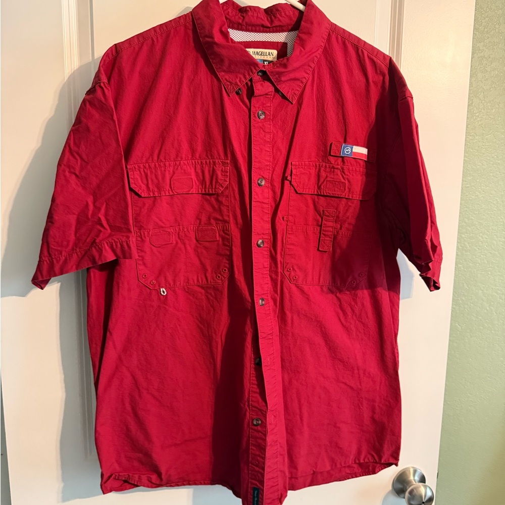 Magellan Outdoors Red Relaxed Fit Shirt